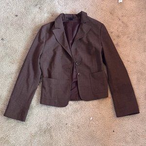 brown, women's blazer, jacket, size small, express design studio